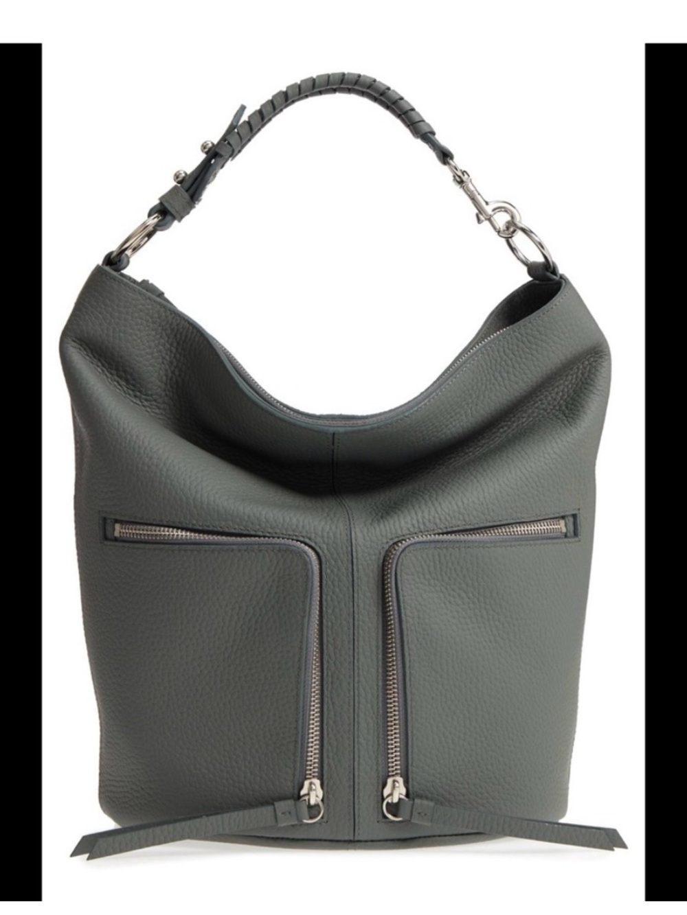 All Saints Fetch Leather Lea Convertible Backpack Shoulder Bag in Slate Blue